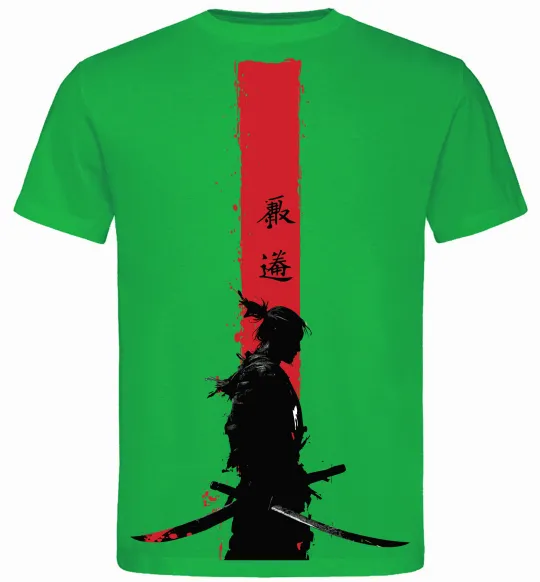 Мужская футболка Аніме самурай Зеленый фото