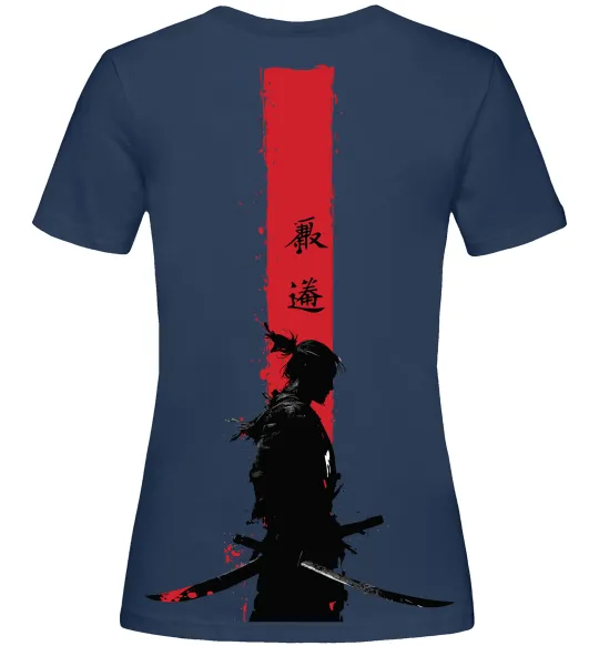 Женская футболка Аніме самурай Темно-синий фото