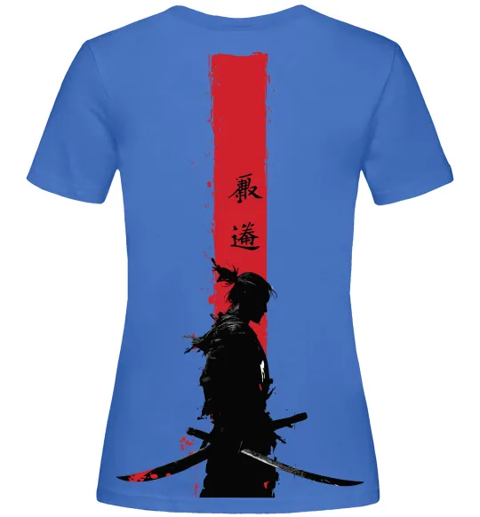 Женская футболка Аніме самурай Ярко-синий фото