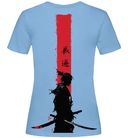 Женская футболка Аніме самурай Голубой фото