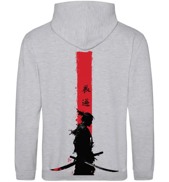 Женская толстовка (худи) Аніме самурай Серый меланж фото