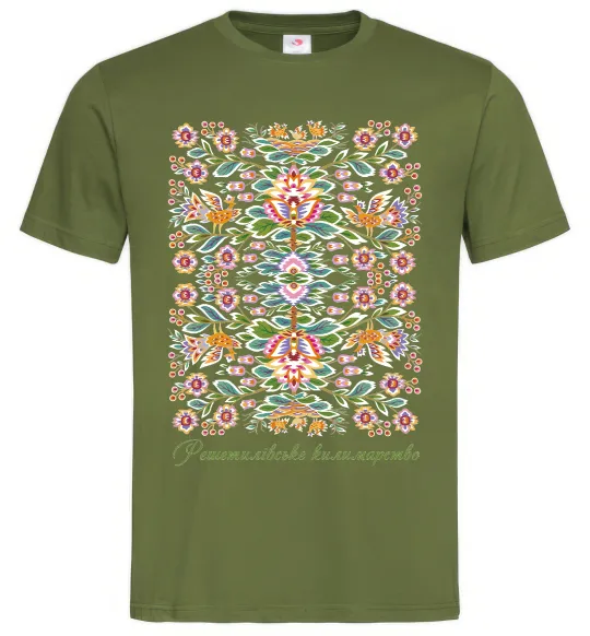 Мужская футболка Решетилівське килимарство Оливковый фото