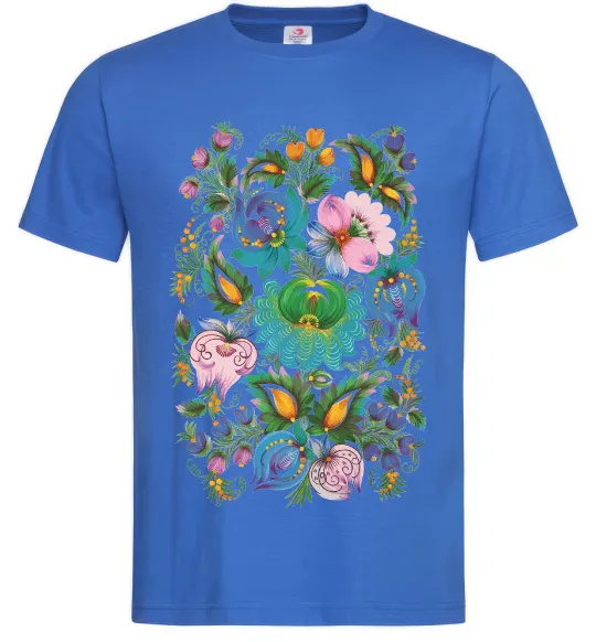 Мужская футболка Петриківський розпис Ярко-синий фото