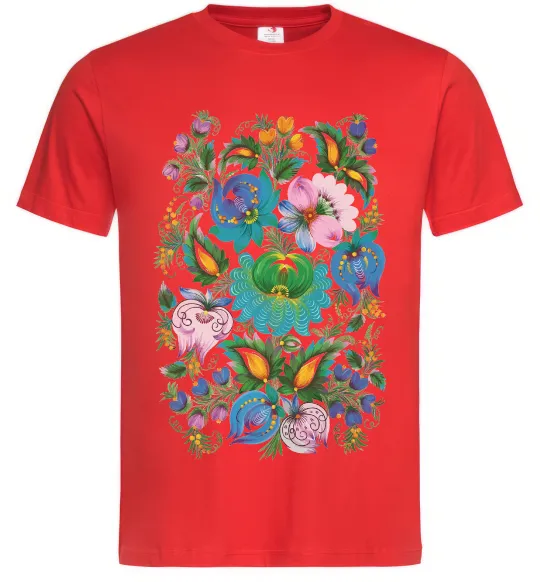 Мужская футболка Петриківський розпис Красный фото