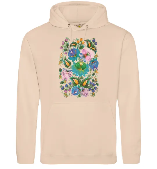 Мужская толстовка (худи) Петриківський розпис Песочный фото