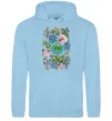 Мужская толстовка (худи) Петриківський розпис Голубой фото