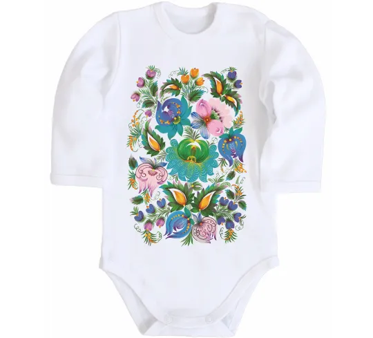 Детский боди Петриківський розпис Белый фото