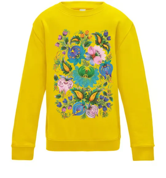 Детский Свитшот Петриківський розпис Солнечно желтый фото