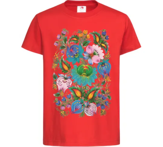 Детская футболка Петриківський розпис Красный фото