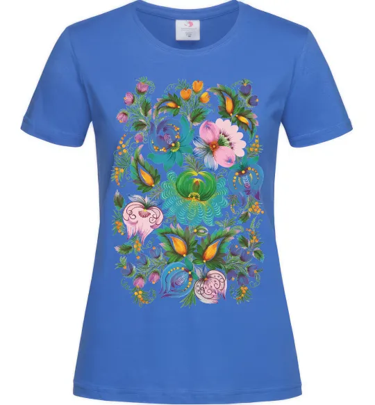 Женская футболка Петриківський розпис Ярко-синий фото