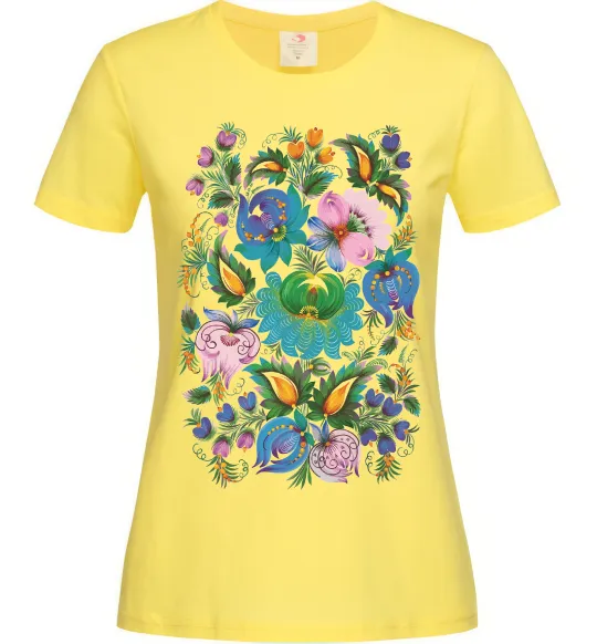 Женская футболка Петриківський розпис Лимонный фото