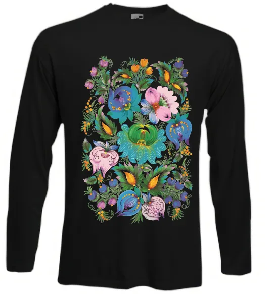 Лонгслив Петриківський розпис Черный фото