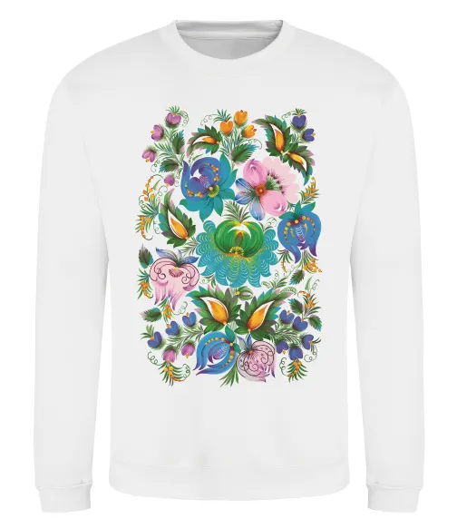 Свитшот Петриківський розпис Белый фото