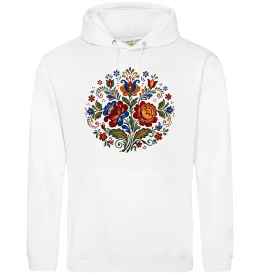 Мужская толстовка (худи) Петриківський розпис коло Белый фото
