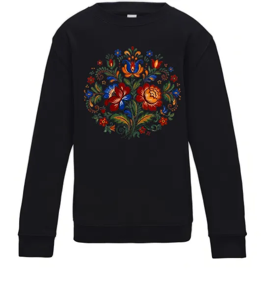 Детский Свитшот Петриківський розпис коло Черный фото