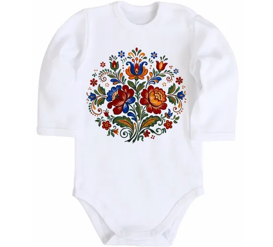 Детский боди Петриківський розпис коло Белый фото