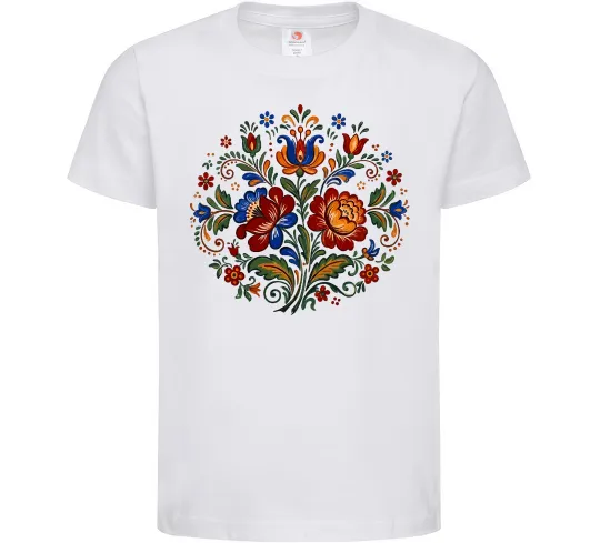 Детская футболка Петриківський розпис коло Белый фото