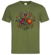 Мужская футболка Петриківський розпис коло Оливковый фото