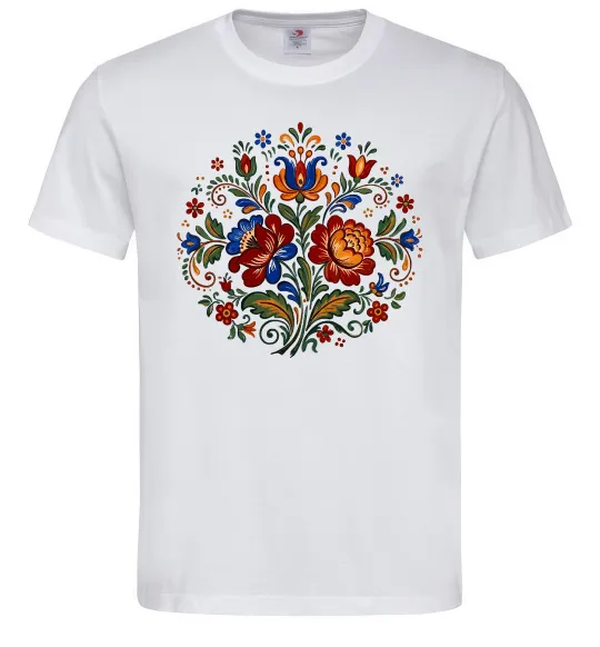 Мужская футболка Петриківський розпис коло Белый фото