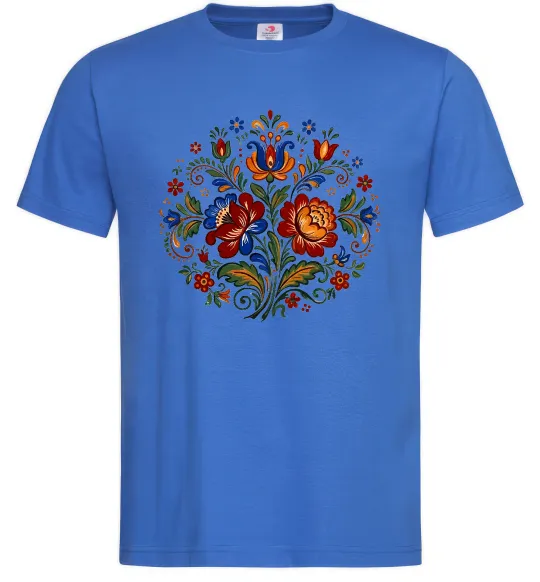 Мужская футболка Петриківський розпис коло Ярко-синий фото