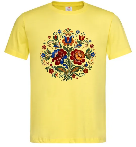 Мужская футболка Петриківський розпис коло Лимонный фото