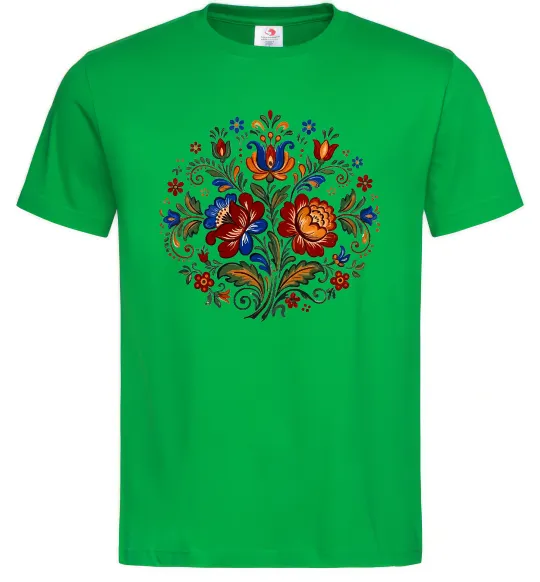 Мужская футболка Петриківський розпис коло Зеленый фото