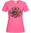 Женская футболка Петриківський розпис коло Ярко-розовый фото