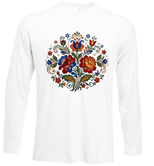 Лонгслив Петриківський розпис коло Белый фото