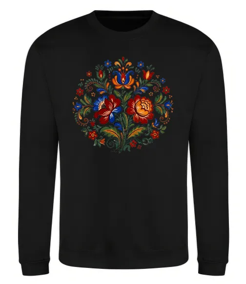 Свитшот Петриківський розпис коло Черный фото