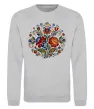 Свитшот Петриківський розпис коло Серый меланж фото