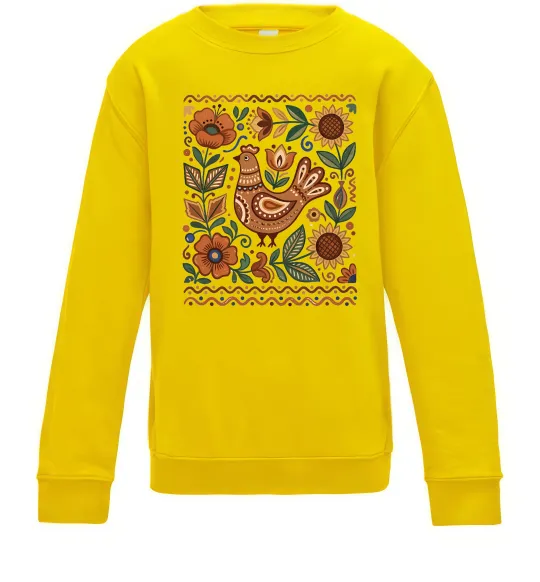 Детский Свитшот Опішнянська кераміка орнамент Солнечно желтый фото