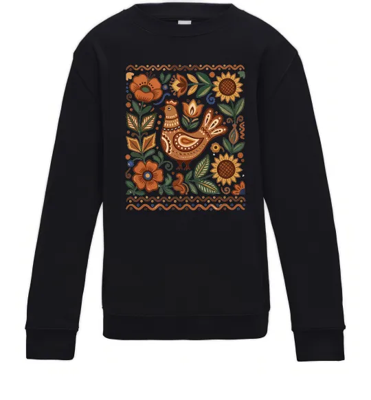 Детский Свитшот Опішнянська кераміка орнамент Черный фото