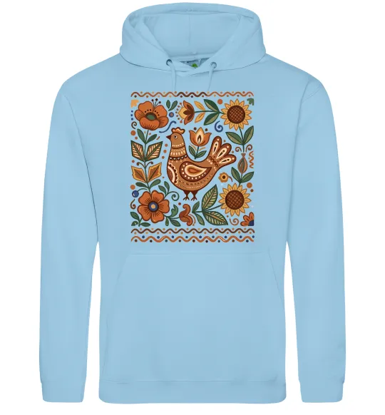 Мужская толстовка (худи) Опішнянська кераміка орнамент Голубой фото