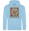 Мужская толстовка (худи) Опішнянська кераміка орнамент Голубой фото