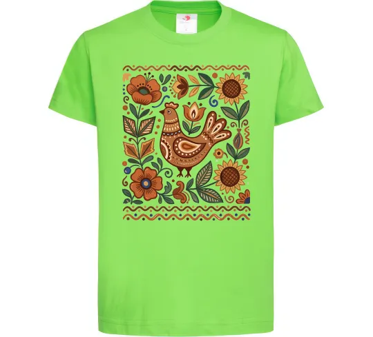 Детская футболка Опішнянська кераміка орнамент Лаймовый фото