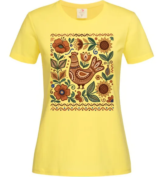 Женская футболка Опішнянська кераміка орнамент Лимонный фото