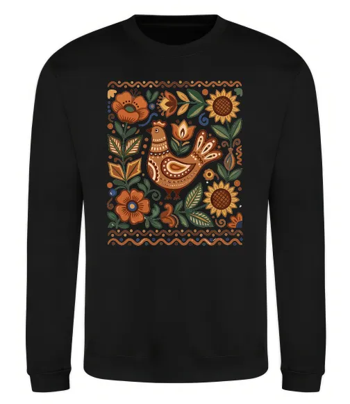 Свитшот Опішнянська кераміка орнамент Черный фото