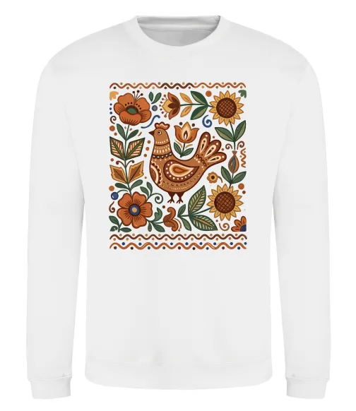 Свитшот Опішнянська кераміка орнамент Белый фото