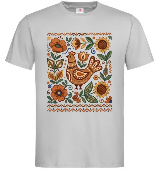 Мужская футболка Опішнянська кераміка орнамент Серый фото