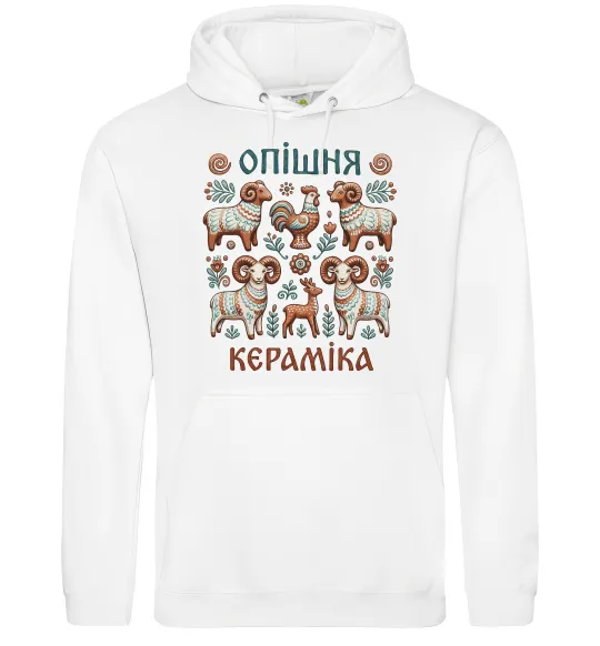 Мужская толстовка (худи) Опішня кераміка Белый фото