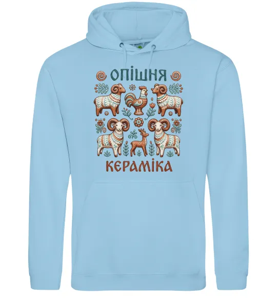 Жіноча толстовка (худі) Опішня кераміка Блакитний фото