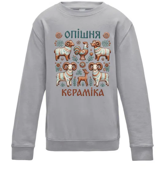 Детский Свитшот Опішня кераміка Серый меланж фото