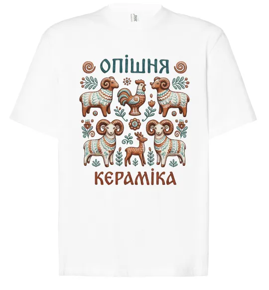 Футболка Оверсайз Опішня кераміка Білий фото