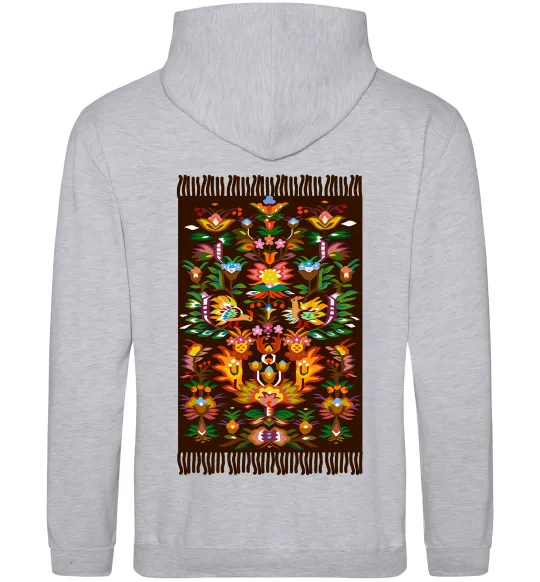 Мужская толстовка (худи) Решетилівський килим Серый меланж фото