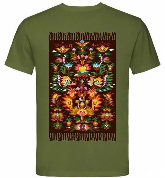 Мужская футболка Решетилівський килим Оливковый фото