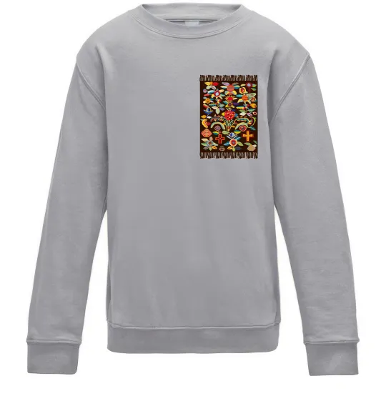 Детский Свитшот Решетилівські килими Серый меланж фото