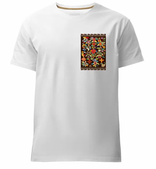 Мужская премиум футболка Решетилівські килими Белый фото