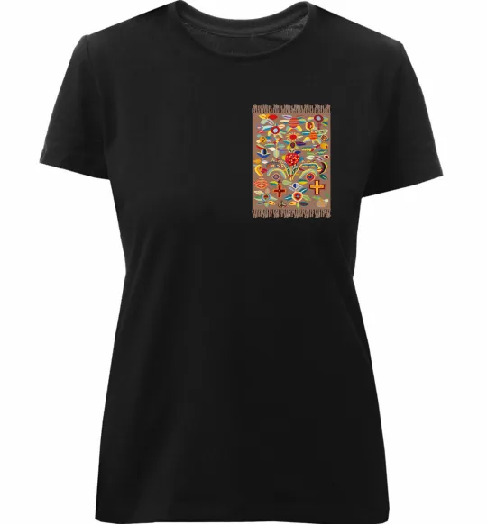 Женская премиум футболка Решетилівські килими Черный фото