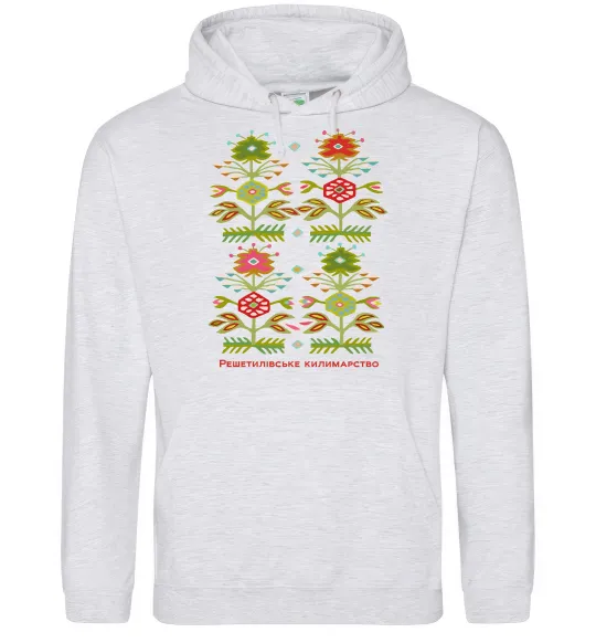 Женская толстовка (худи) Решетилівське килимарство Серый меланж фото