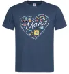 Мужская футболка Мама серце з компліментів Темно-синий фото